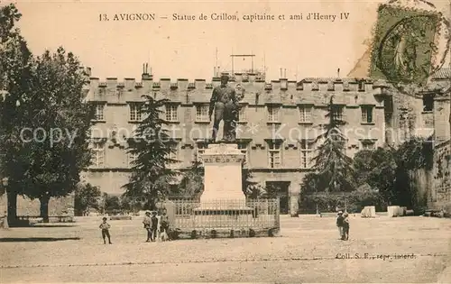 AK / Ansichtskarte Avignon_Vaucluse Statue de Crillon Henry IV Avignon Vaucluse