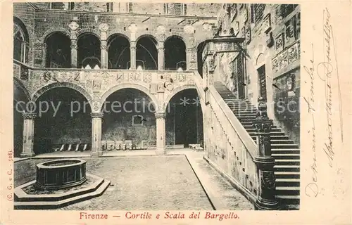 AK / Ansichtskarte Firenze_Toscana Cortile e Scala del Bargello Firenze Toscana