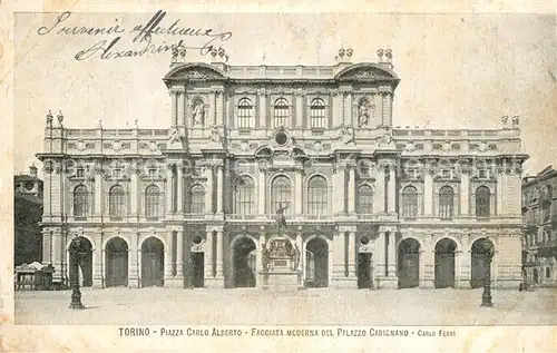 AK / Ansichtskarte Torino Piazza Carlo Alberto Palazzo Carignano  Torino