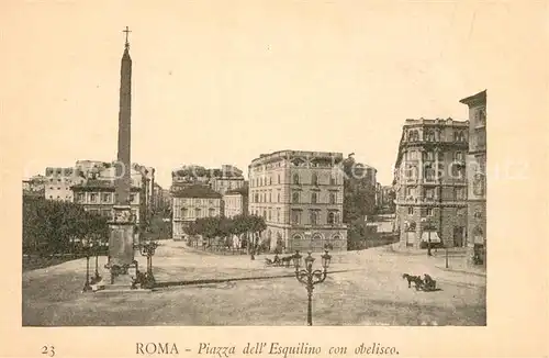 AK / Ansichtskarte Roma_Rom Piazza dell Esquilino Obelisco Roma_Rom