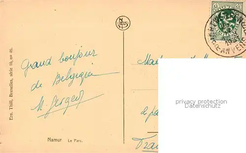 AK / Ansichtskarte Namur_sur_Meuse Parc  Namur_sur_Meuse