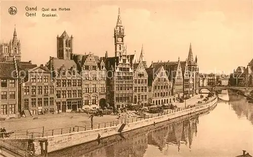 AK / Ansichtskarte Gand_Belgien Quai aux Herbes  Gand Belgien