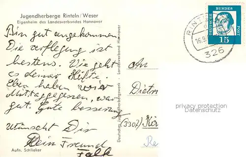 AK / Ansichtskarte Rinteln Jugendherberge  Rinteln