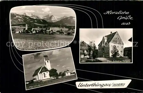 AK / Ansichtskarte Unterthingau Schloss Pfarrkirche  Unterthingau