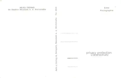 AK / Ansichtskarte Neustadt_Weinstrasse Freibad  Neustadt_Weinstrasse