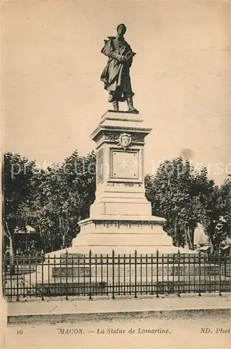 AK / Ansichtskarte Macon_Saone et Loire Statue de Lamartine Macon Saone et Loire