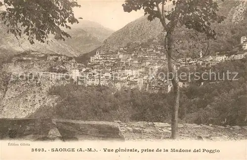 AK / Ansichtskarte Saorge Vue generale prise de la Madone del Poggio Saorge
