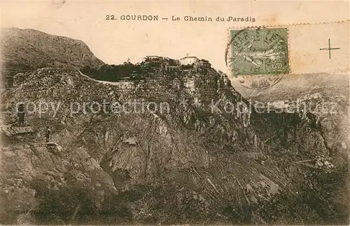 AK / Ansichtskarte Gourdon_Alpes Maritimes Chemin du Paradis Gourdon Alpes Maritimes