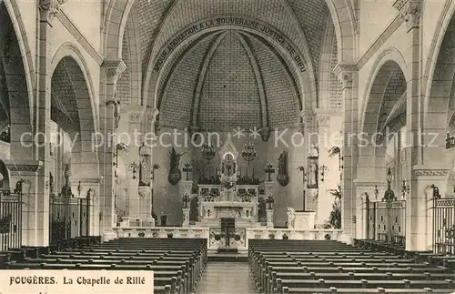 AK / Ansichtskarte Fougeres Interieur de la Chapelle de Rille Fougeres
