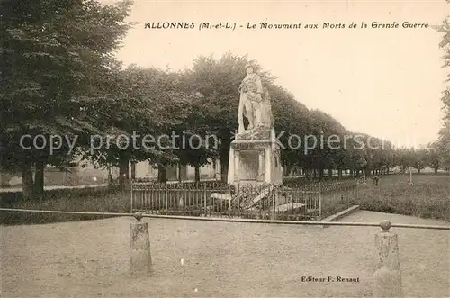 AK / Ansichtskarte Allonnes_Saumur Monument aux Morts de la Grande Guerre Kriegerdenkmal 1. Weltkrieg Allonnes Saumur