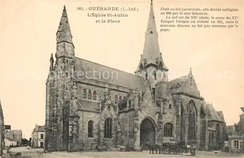 AK / Ansichtskarte Guerande Eglise Saint Aubin et la place Guerande