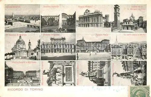 AK / Ansichtskarte Torino Stazione Palazzo Madama Via della Zecca Via Po  Torino