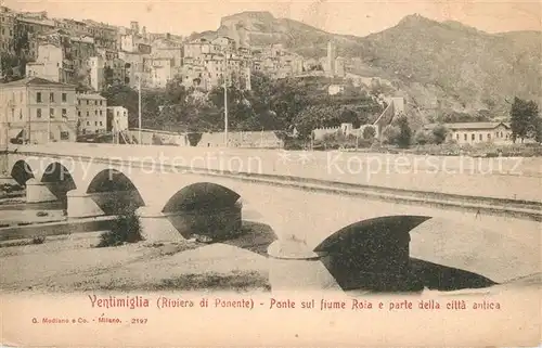 AK / Ansichtskarte Ventimiglia_Liguria Ponte sul fiume Roia  