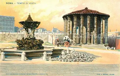 AK / Ansichtskarte Roma_Rom Tempio di Vesta Litho Roma_Rom
