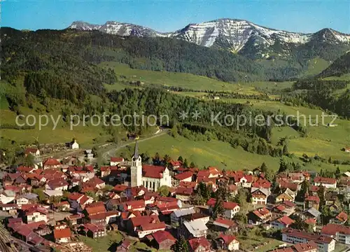 AK / Ansichtskarte Oberstaufen Fliegeraufnahme mit Hochgrat Oberstaufen