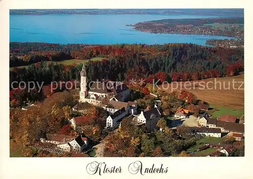 AK / Ansichtskarte Andechs Kloster Andechs mit Ammersee Fliegeraufnahme Andechs