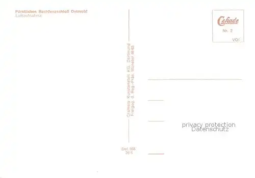 AK / Ansichtskarte Detmold Fuerstl Residenzschloss Fliegeraufnahme Detmold
