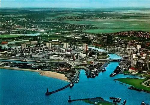 AK / Ansichtskarte Bremerhaven Fliegeraufnahme mit Geestemuendung Bremerhaven