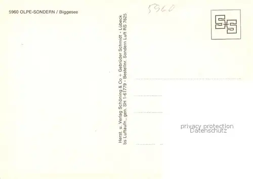 AK / Ansichtskarte Sondern_Biggesee Fliegeraufnahme Sondern Biggesee