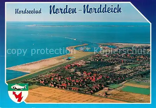 AK / Ansichtskarte Norden_Norddeich_Ostfriesland Fliegeraufnahme Norden_Norddeich
