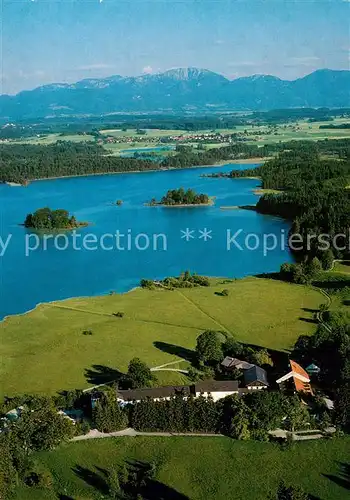 AK / Ansichtskarte Seeshaupt Privatklinik fuer Herz und Kreislauferkrankungen Lauterbacher Muehle am Ostersee Fliegeraufnahme Seeshaupt