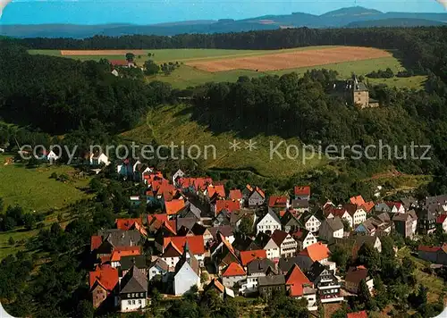 AK / Ansichtskarte Schwalenberg Fliegeraufnahme mit Stadt und Burg Schwalenberg
