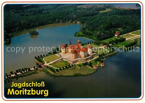 AK / Ansichtskarte Dresden Jagdschloss Moritzburg Fliegeraufnahme Dresden