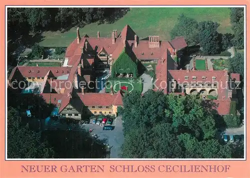 AK / Ansichtskarte Potsdam Neuer Garten Schloss Cecilienhof Fliegeraufnahme Potsdam
