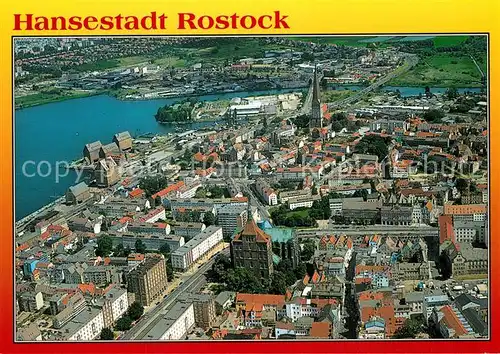AK / Ansichtskarte Rostock_Mecklenburg Vorpommern Fliegeraufnahme Rostock