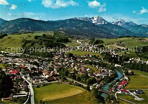 AK / Ansichtskarte Siegsdorf_Oberbayern Fliegeraufnahme mit Hochfelln und Hochgern Siegsdorf Oberbayern