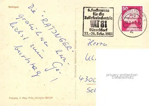 AK / Ansichtskarte Ratingen Fliegeraufnahme Ratingen