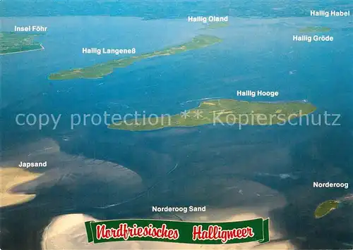 AK / Ansichtskarte Halligen_Nordsee Fliegeraufnahme Nordfriesisches Halligmeer Halligen Nordsee