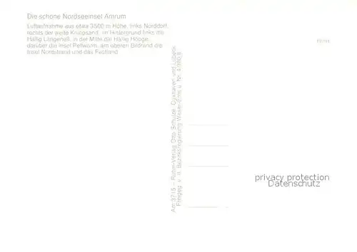 AK / Ansichtskarte Amrum Fliegeraufnahme mit Norddorf und Kniepsand Amrum