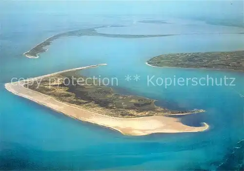 AK / Ansichtskarte Amrum Fliegeraufnahme mit der Westspitze von Foehr Sylt und Insel Romo Amrum