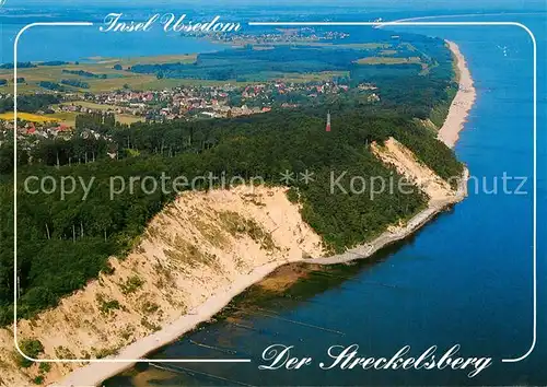 AK / Ansichtskarte Usedom Der Streckelsberg mit Koserow Fliegeraufnahme Usedom