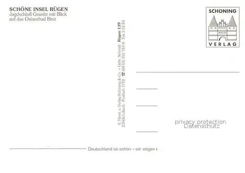 AK / Ansichtskarte Binz_Ruegen Jagdschloss Granitz Fliegeraufnahme Binz_Ruegen