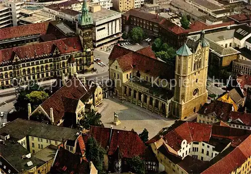 AK / Ansichtskarte Braunschweig Burgplatz und Rathaus Fliegeraufnahme Braunschweig