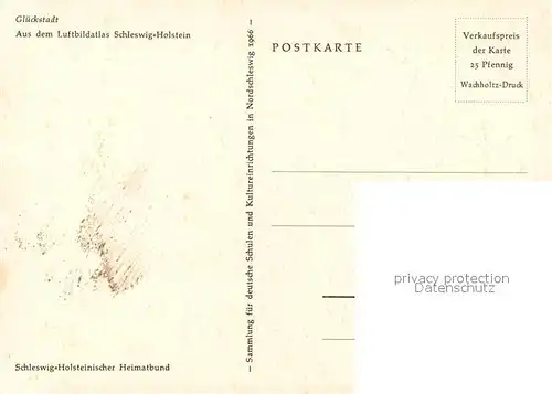 AK / Ansichtskarte Glueckstadt Fliegeraufnahme Glueckstadt