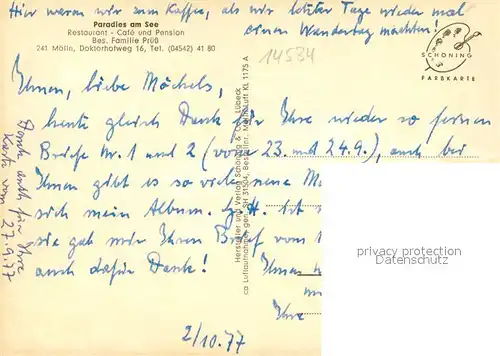 AK / Ansichtskarte Moelln_Lauenburg Paradies am See Restaurant Fliegeraufnahme Moelln_Lauenburg