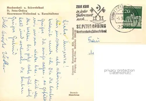 AK / Ansichtskarte St_Peter Ording Meerwasser Wellenbad und Kurmittelhaus Fliegeraufnahme St_Peter Ording