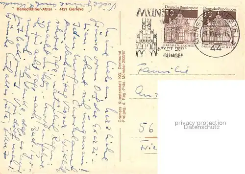 AK / Ansichtskarte Gerleve Benediktiner Abtei Fliegeraufnahme Gerleve
