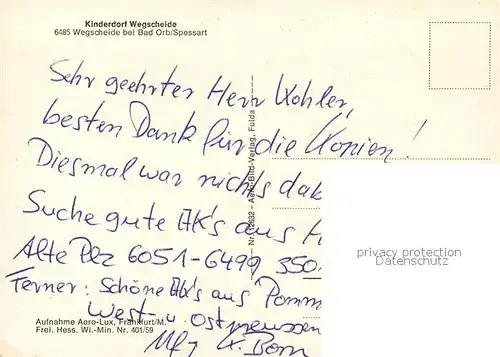 AK / Ansichtskarte Wegscheide_Bad_Orb Kinderdorf Wegscheide Fliegeraufnahme Wegscheide_Bad_Orb