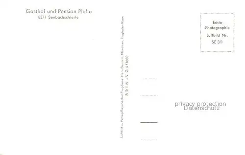 AK / Ansichtskarte Seebachschleife Fliegeraufnahme Gasthaus Pension Plaha Seebachschleife