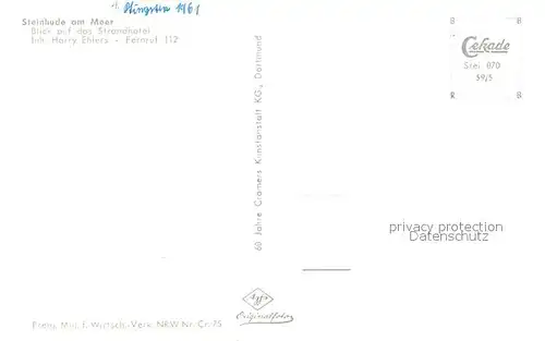 AK / Ansichtskarte Steinhude Fliegeraufnahme Strandhotel  Steinhude