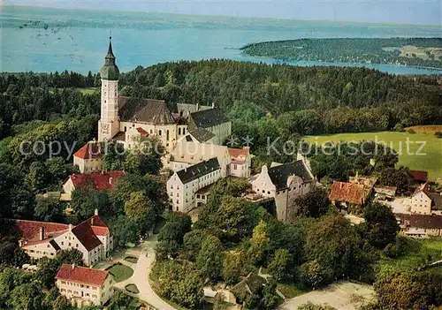 AK / Ansichtskarte Kloster_Andechs Fliegeraufnahme am Ammersee Kloster_Andechs