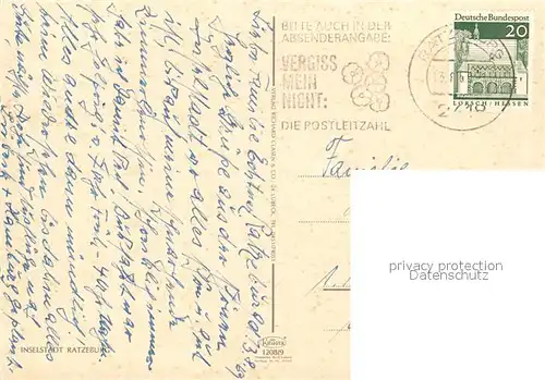 AK / Ansichtskarte Ratzeburg Fliegeraufnahme Inselstadt Ratzeburg