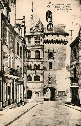 AK / Ansichtskarte Loches_Indre_et_Loire Hotel de Ville et Porte Picoys Loches_Indre_et_Loire