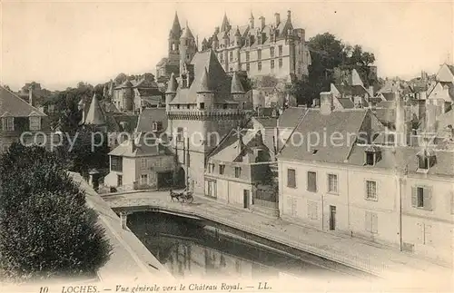 AK / Ansichtskarte Loches_Indre_et_Loire Vue generale vers le Chateau Royal Loches_Indre_et_Loire