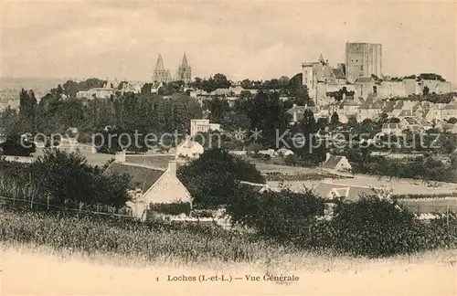 AK / Ansichtskarte Loches_Indre_et_Loire Vue generale vers le Chateau Loches_Indre_et_Loire