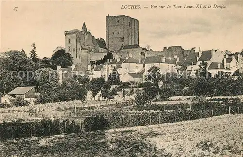 AK / Ansichtskarte Loches_Indre_et_Loire Vue sur la Tour Louis XI et le Donjon Loches_Indre_et_Loire